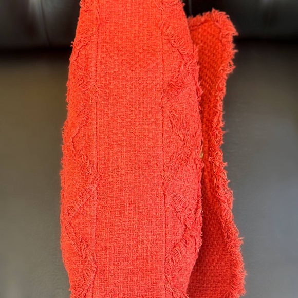 Chanel Red Jumbo CC Tweed Nature Flap Shoulder Bag & Dust bag - Picture 7 of 16